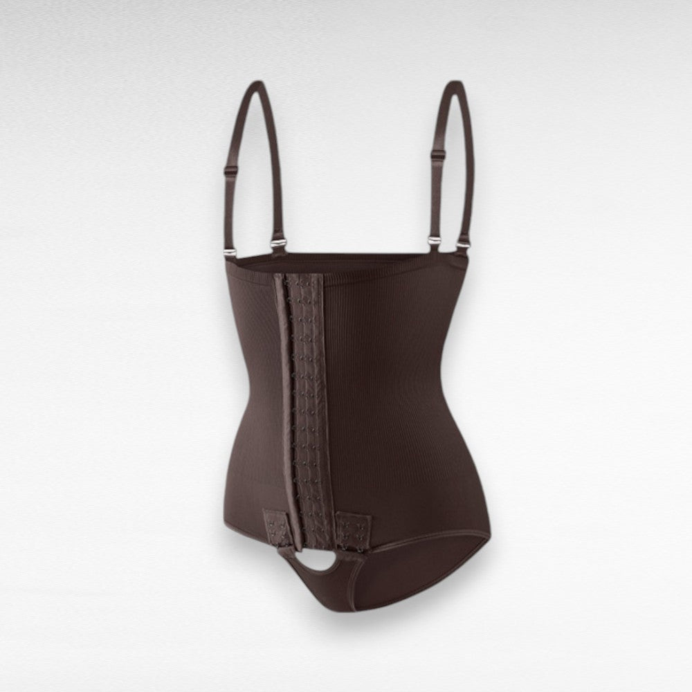 Sculpting Shapewear Adjustable Compression Bodysuit Dark Brown / S