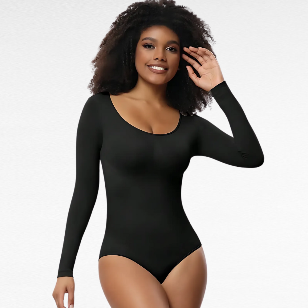 Sculpting Shapewear Long Sleeve Bodysuit Black / S