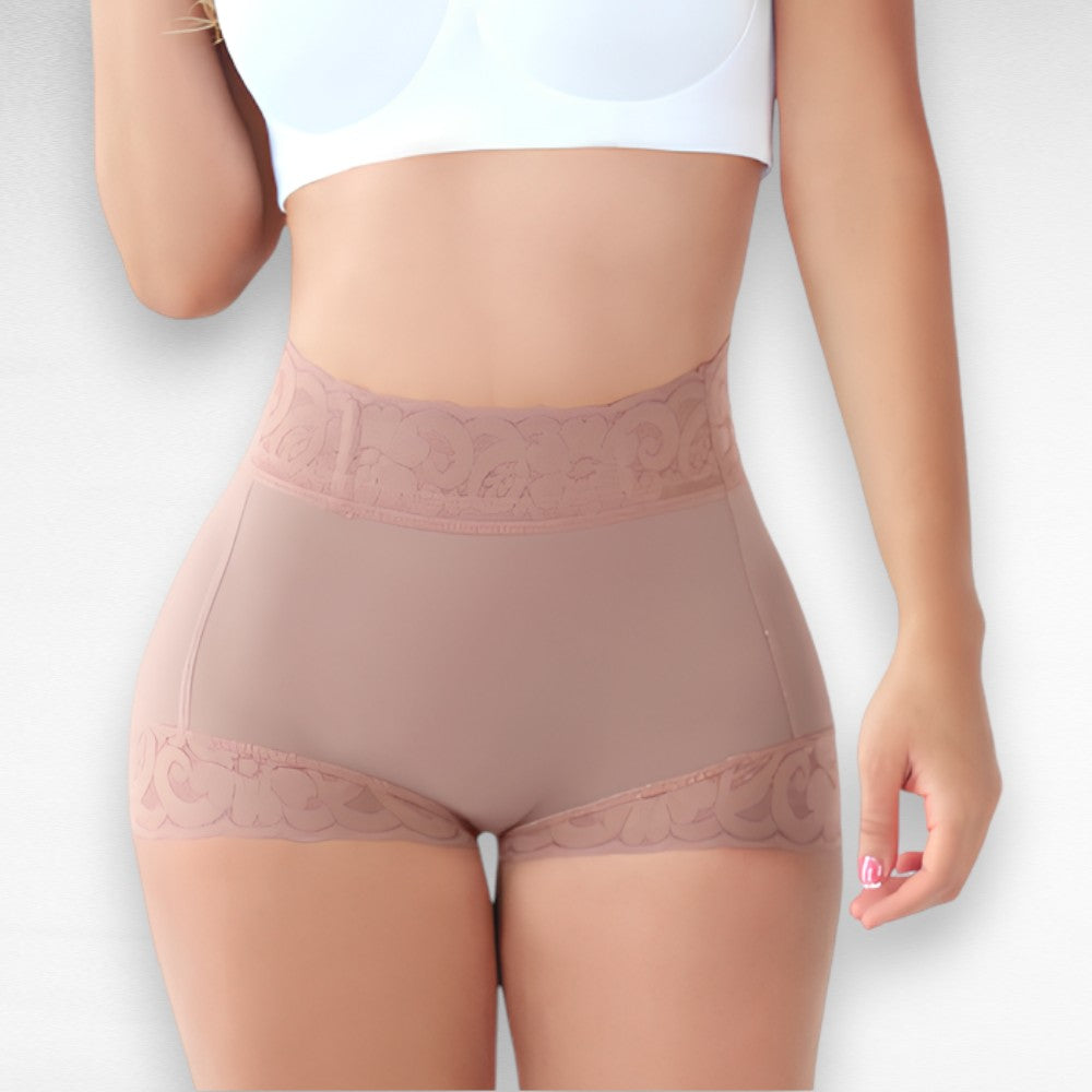 Sculpting Shapewear Mid-Waisted Lace Shaping Bottoms Purple / XS