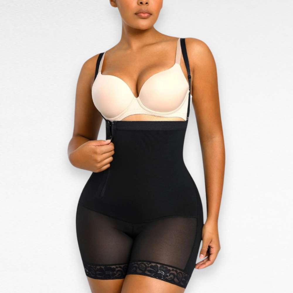 Sculpting Shapewear Tummy Compression Side Zipper Bodysuit