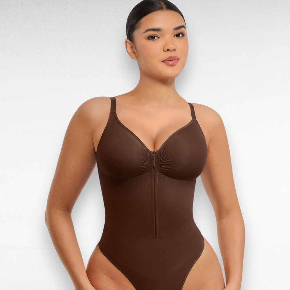 Sculpting Shapewear V-Neck Thong Bodysuit