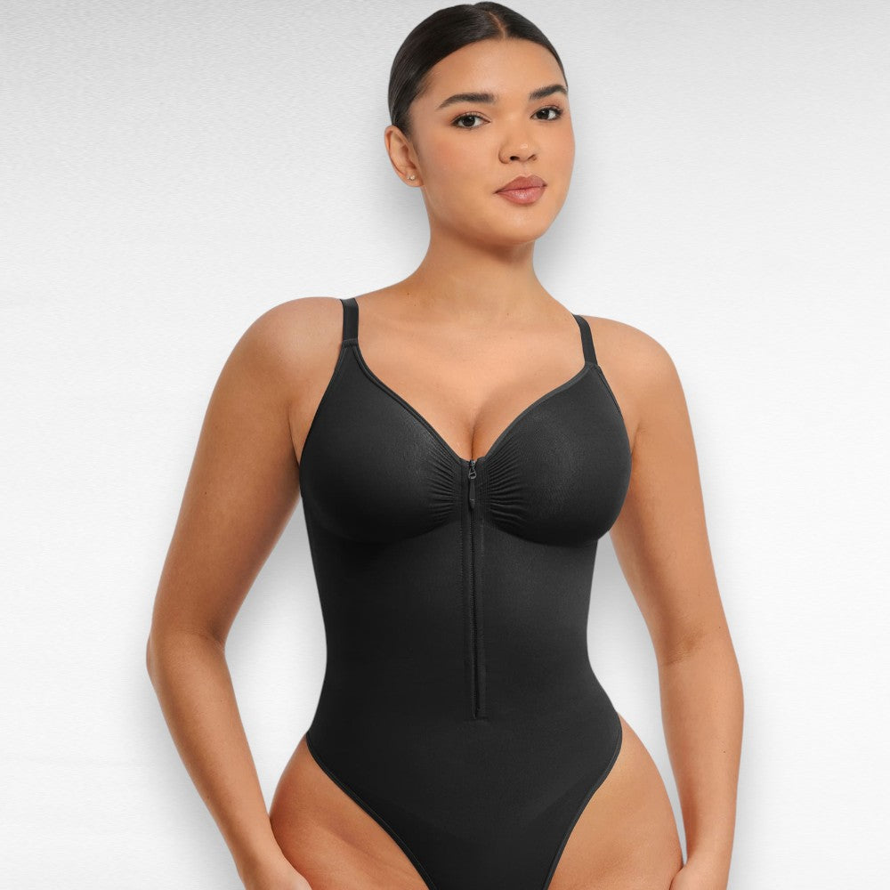 Sculpting Shapewear V-Neck Thong Bodysuit