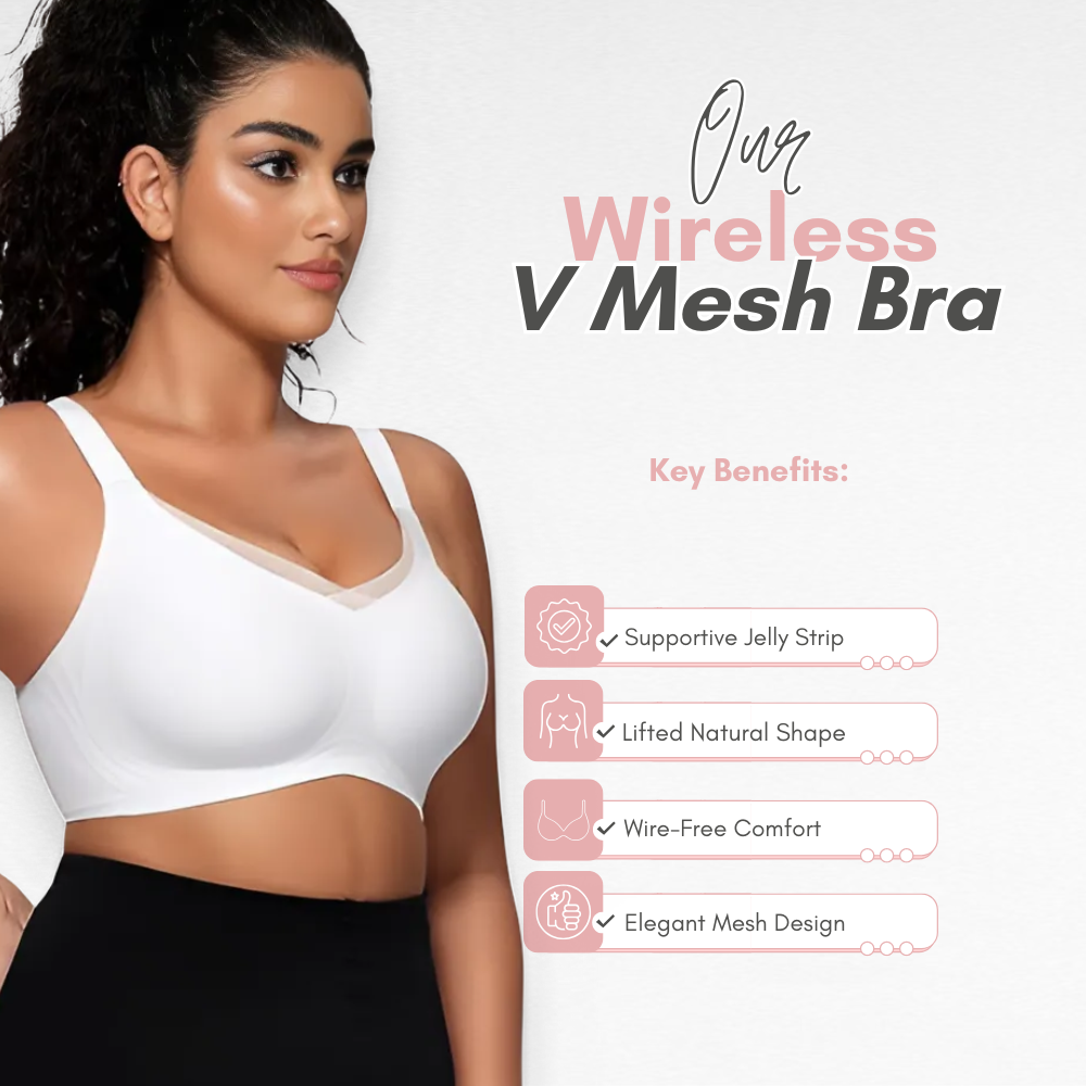 Sculpting Shapewear Wireless V Mesh Bra