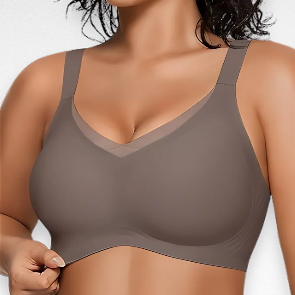 Sculpting Shapewear Wireless V Mesh Bra Grey / S