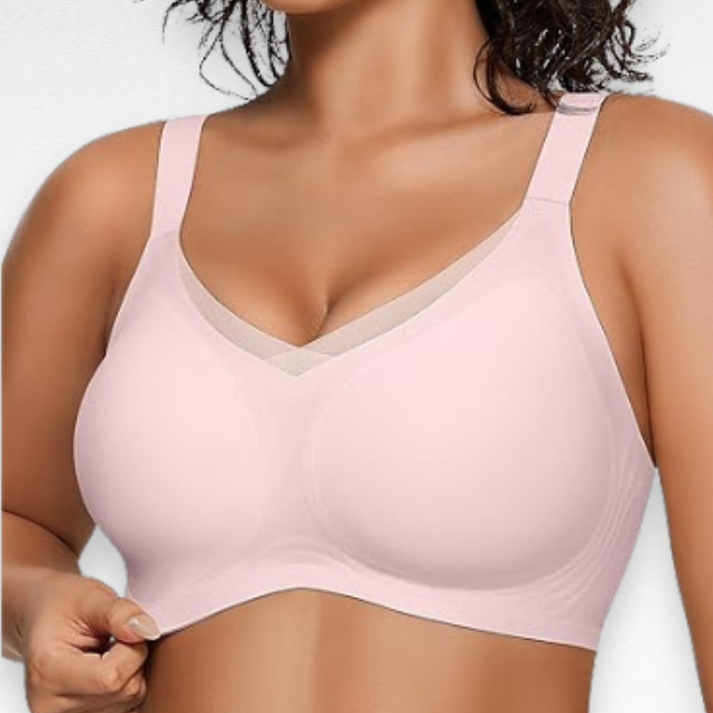 Sculpting Shapewear Wireless V Mesh Bra Pink / S