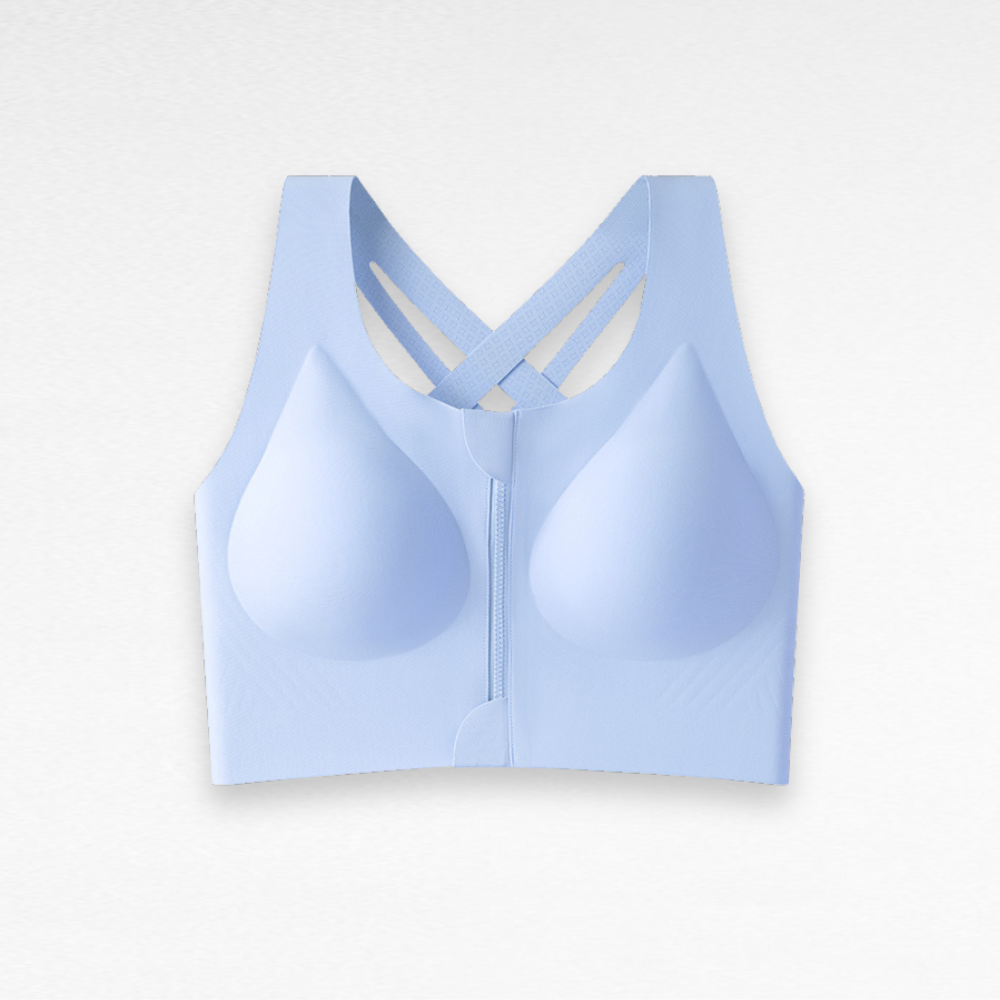 Sculpting Wireless Cross-Back Sports Bra Blue / S