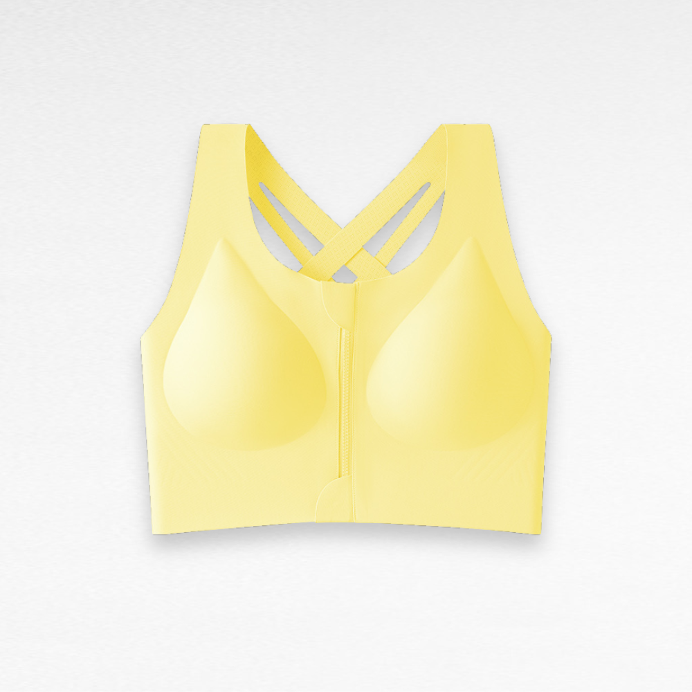 Sculpting Wireless Cross-Back Sports Bra Yellow / S