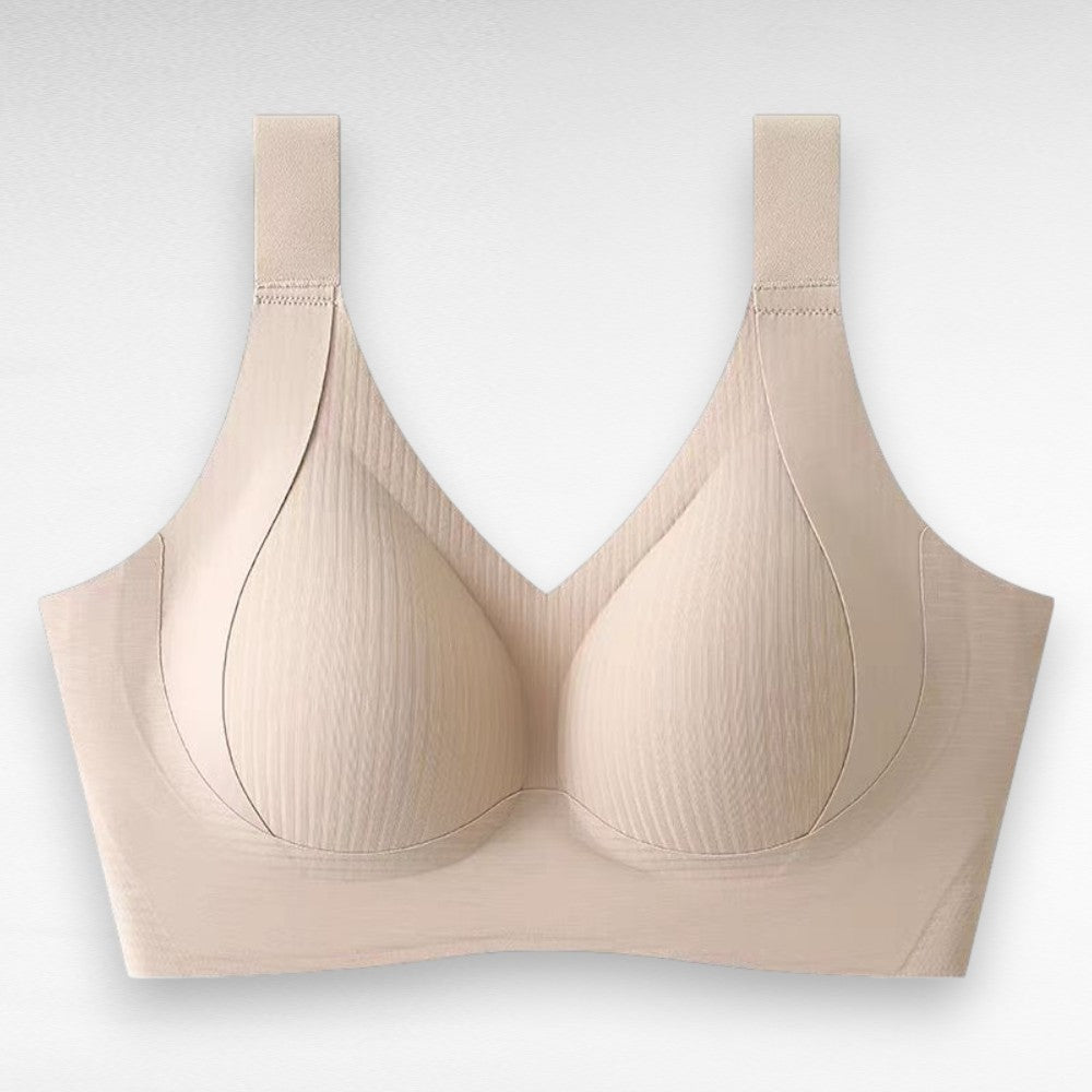 Sculpting Wireless Ribbed Push-Up Bra M / Beige