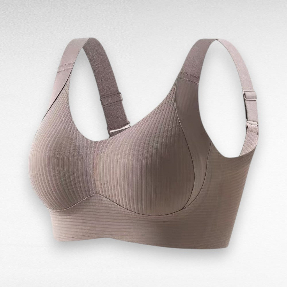 Sculpting Wireless Ribbed Push-Up Bra M / Brown