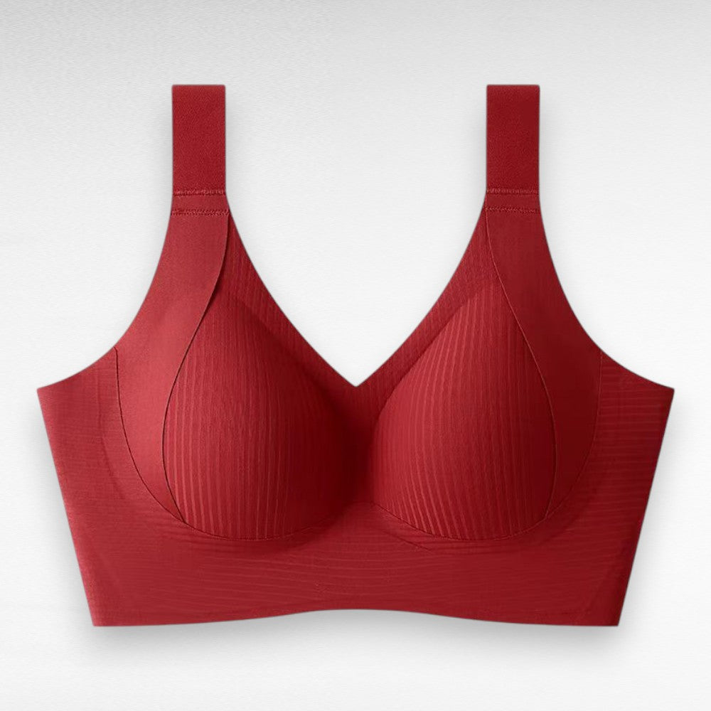 Sculpting Wireless Ribbed Push-Up Bra M / Red