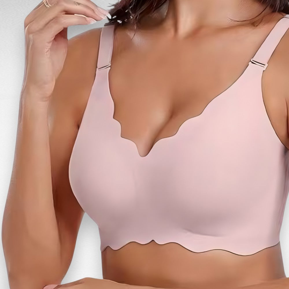 Sculpting Wireless Scalloped Full Coverage Bra Pink / S