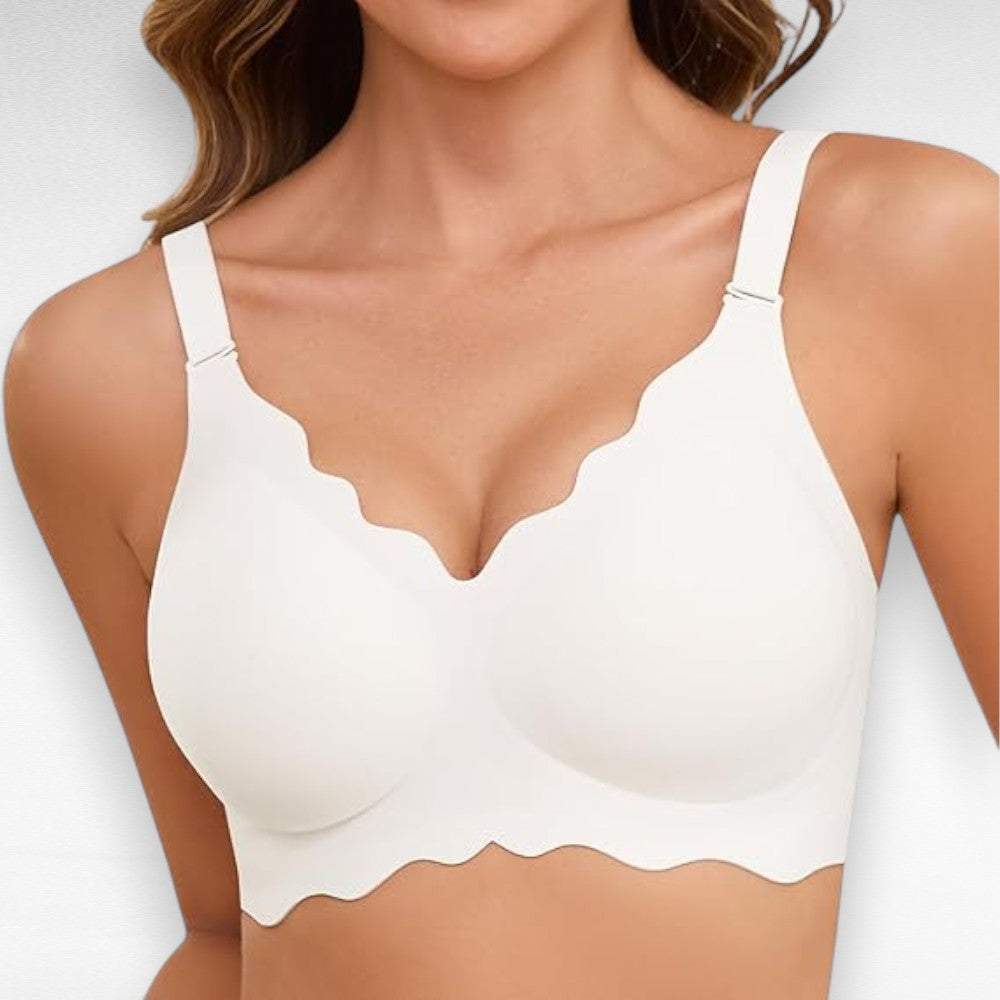 Sculpting Wireless Scalloped Full Coverage Bra White / S