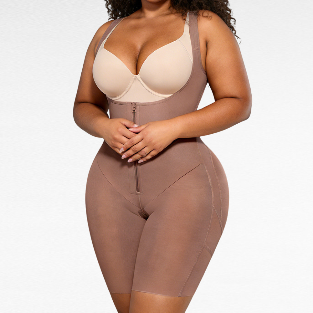 Full-Body Postpartum Bodysuit Bodysuits Brown / S