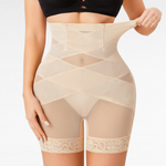 High-Waist Mesh Shaping Shorts