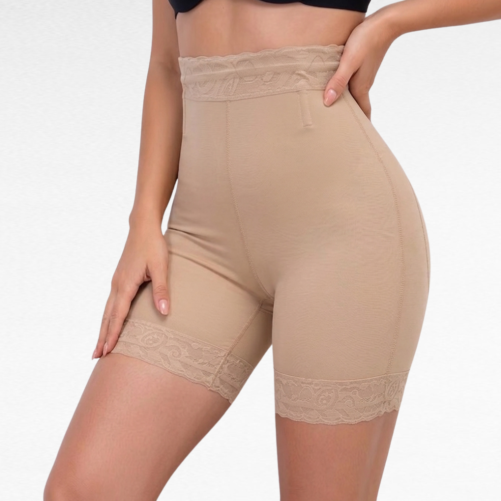 Mid-Waisted Lace Shaping Shorts