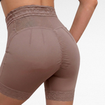 Mid-Waisted Lace Shaping Shorts