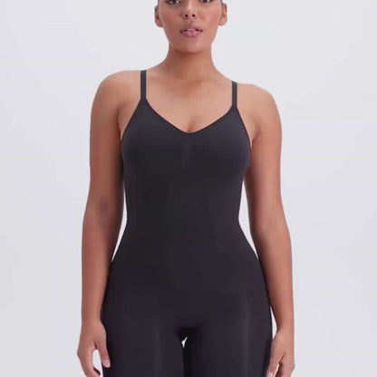 Sculpting Shapewear Backless Shorts Bodysuit