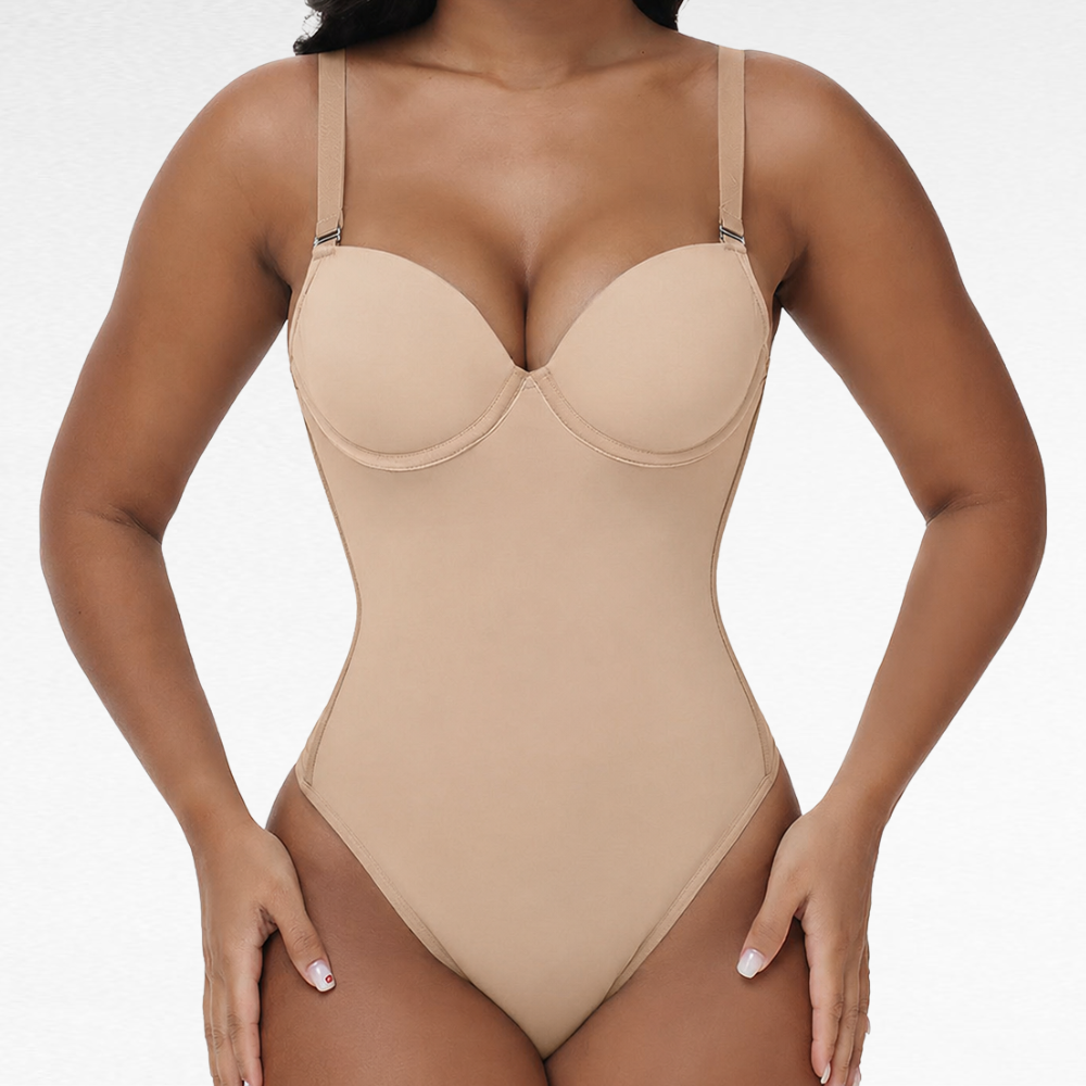 Push-Up Thong Shaping Bodysuit Bodysuits Beige / S