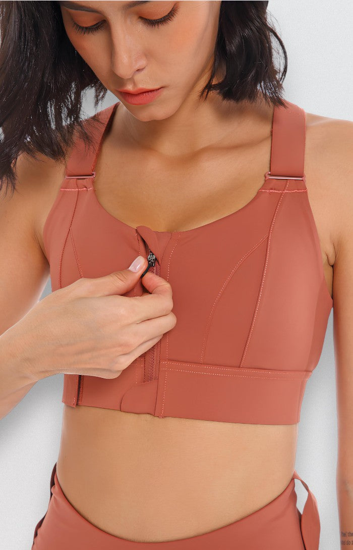 Sculpting High Impact Sports Bra S / Burnt Red