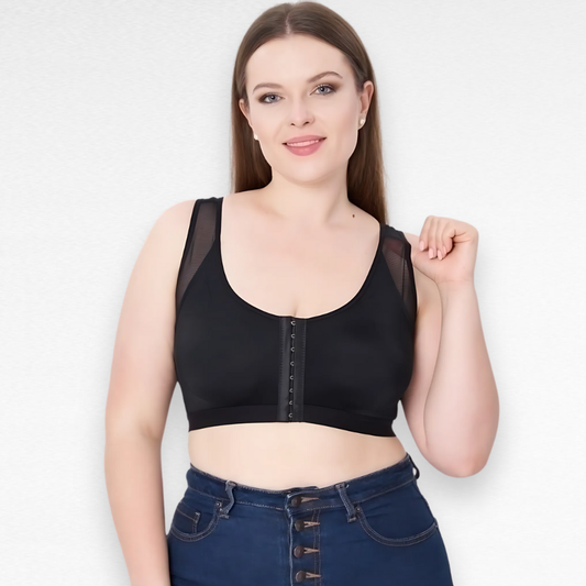 Sculpting Posture Corrector Bra with Cross-Back Support Black / S