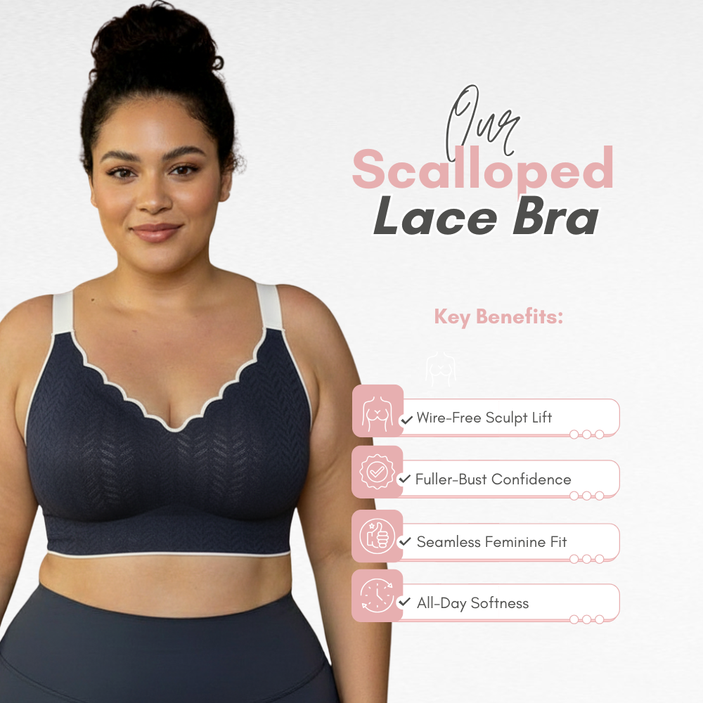 Sculpting Scalloped Embossed Lace Bra
