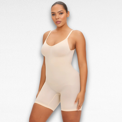 Sculpting Shapewear Backless Shorts Bodysuit