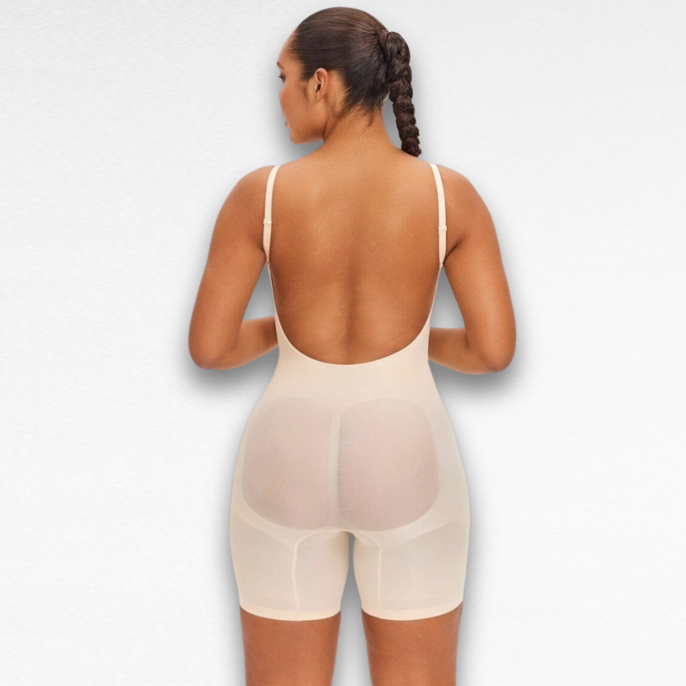 Sculpting Shapewear Backless Shorts Bodysuit