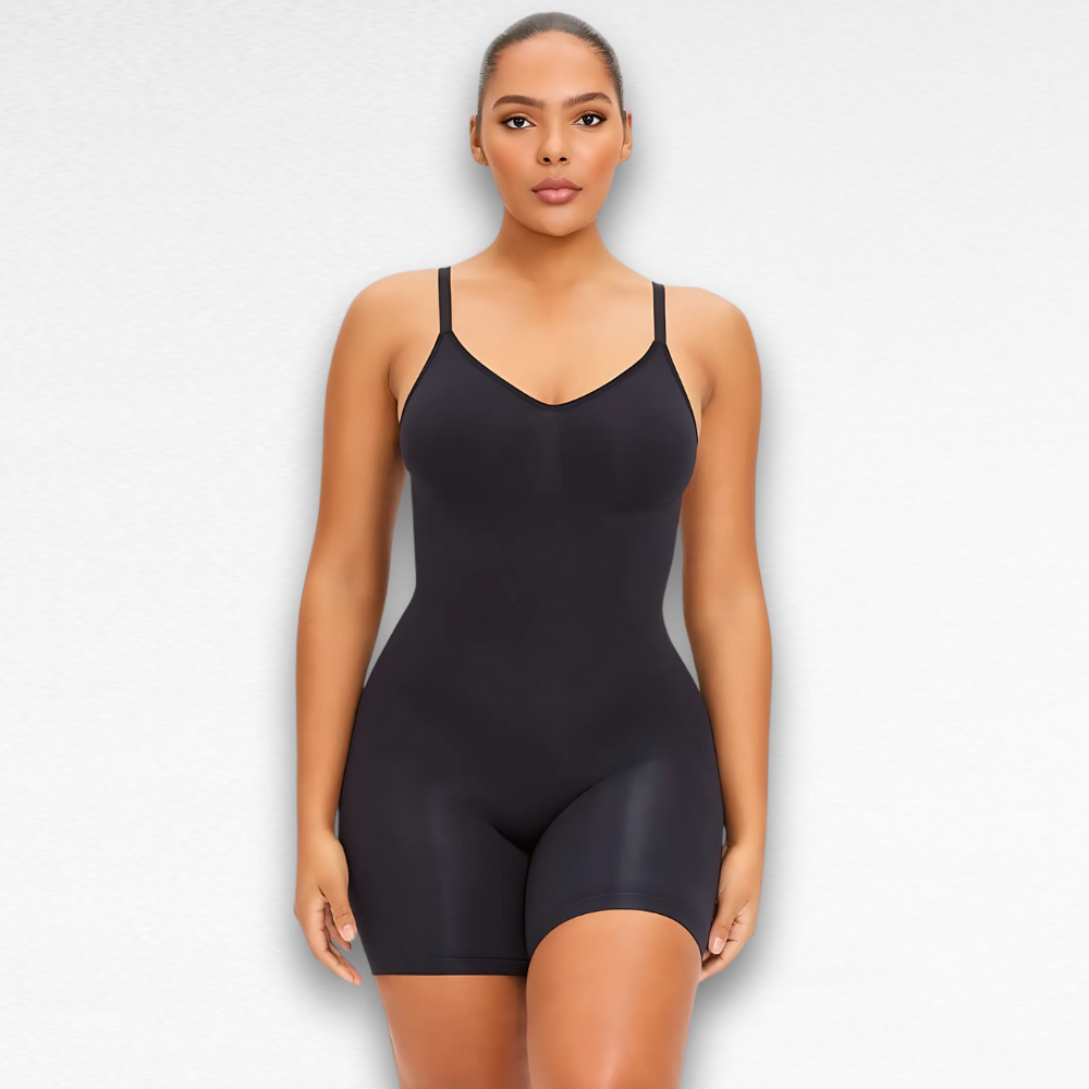 Sculpting Shapewear Backless Shorts Bodysuit S / Black