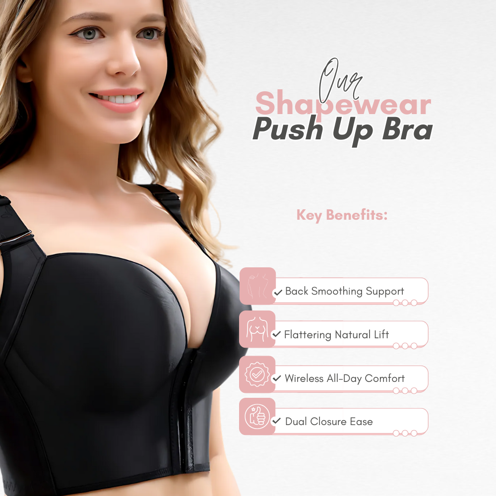 Sculpting Shapewear Front & Back Closure Push-Up Bra