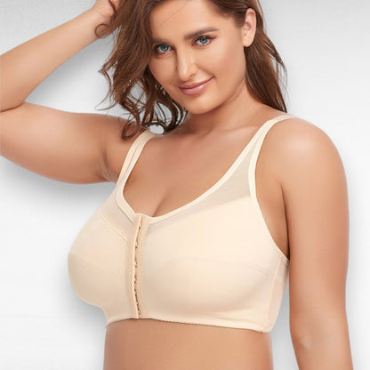 Sculpting Shapewear Full Coverage & Back Smoothing Sports Bra Beige / S