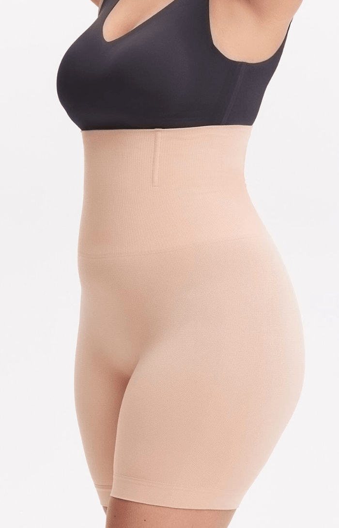 White Stretch Body Sculpting Shorts