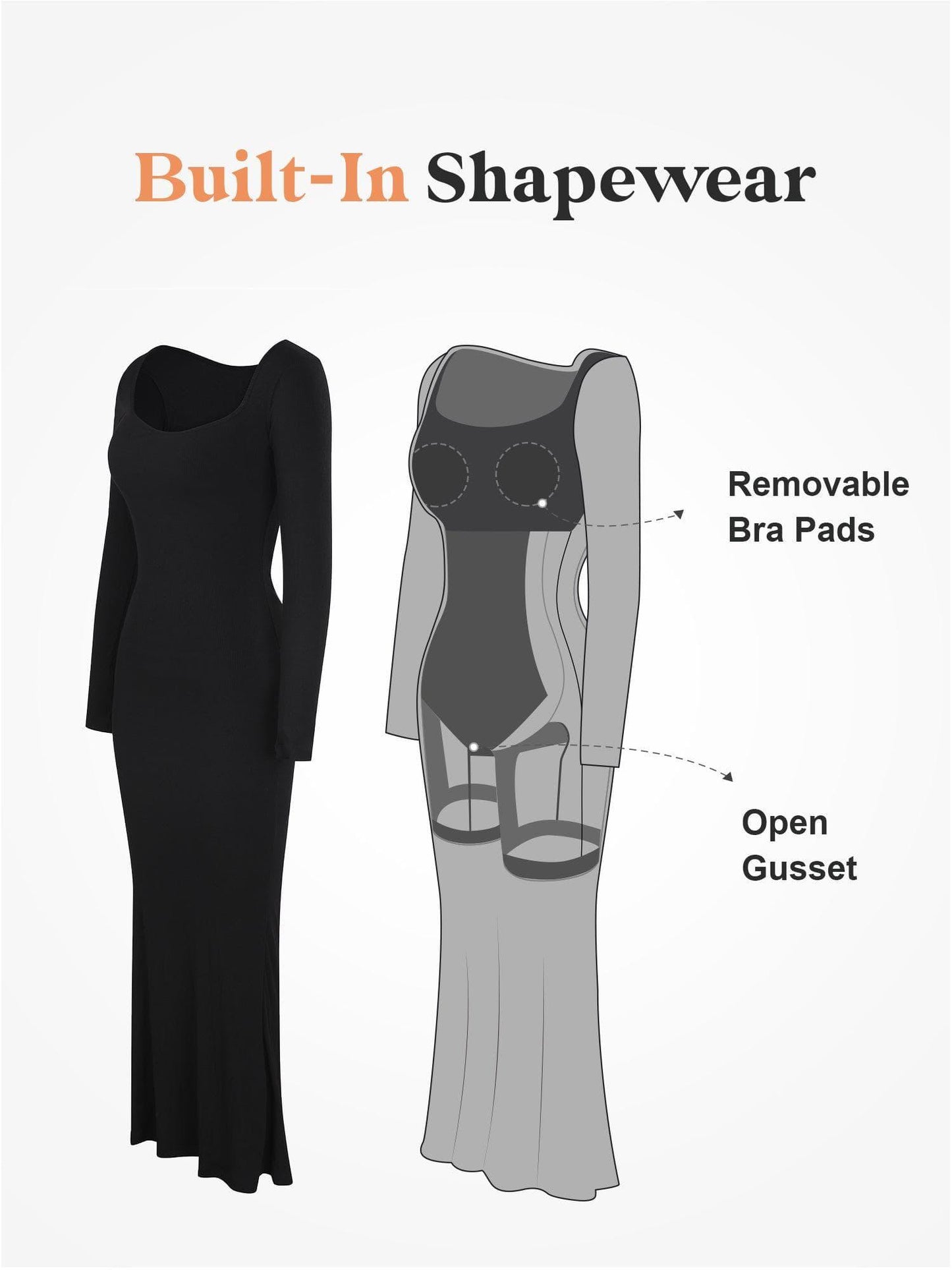 Sculpting Shapewear Lounge Dress Bodycon Dress