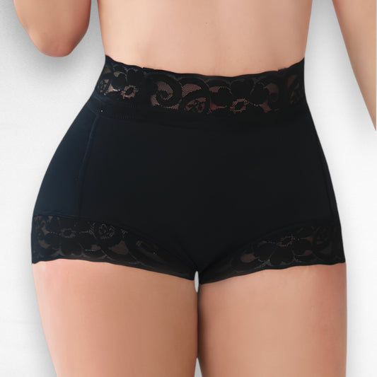 Sculpting Shapewear Mid-Waisted Lace Shaping Bottoms Black / XS