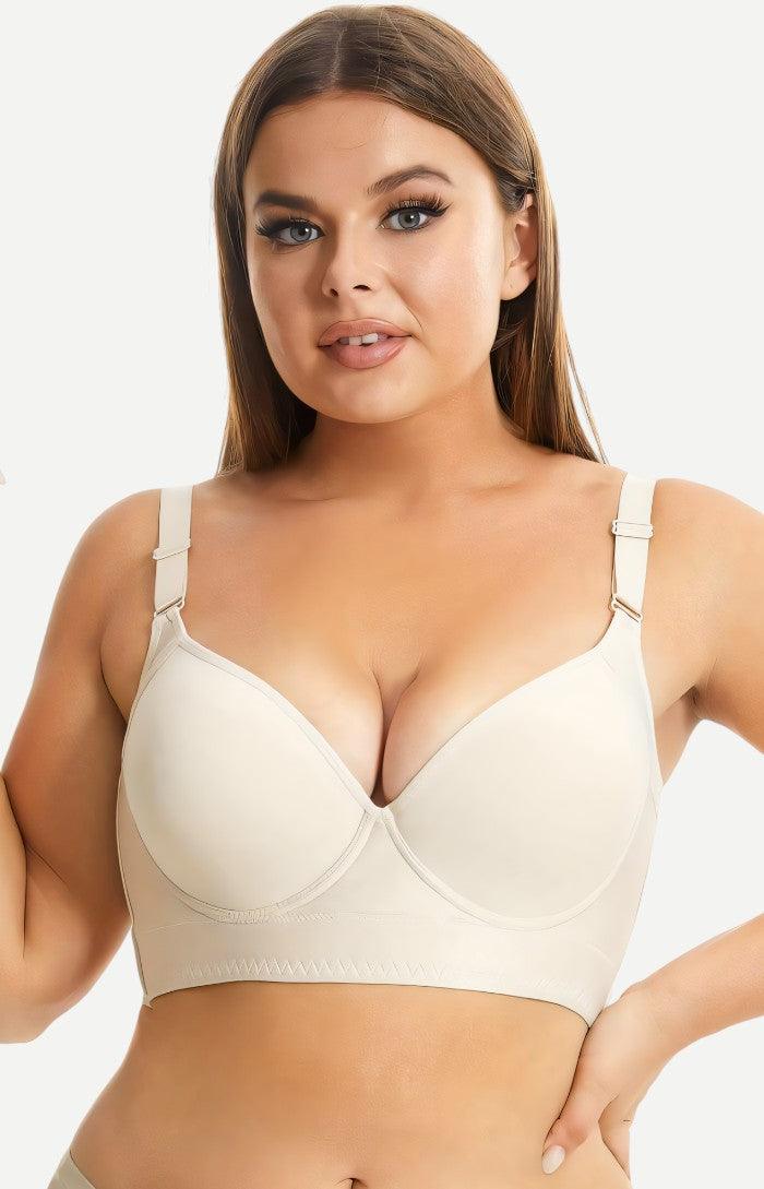 Back Smoothing Push-Up Bra For Women 3 Pcs Black+Brown+Beige