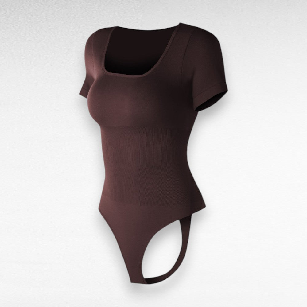Sculpting Shapewear T-Shirt Thong Bodysuit