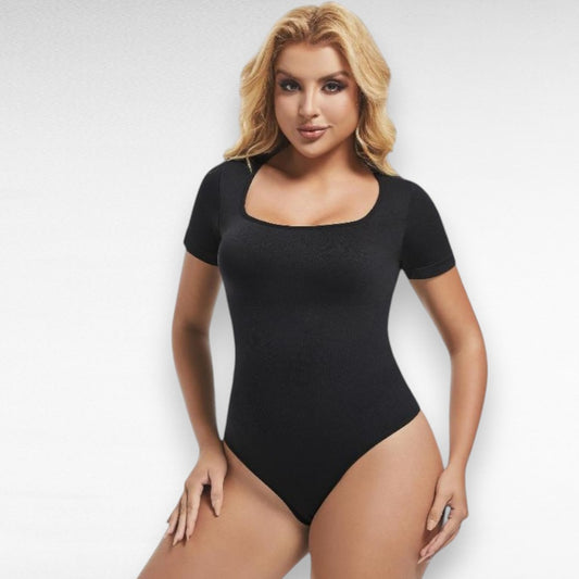 Sculpting Shapewear T-Shirt Thong Bodysuit Black / XXS/XS