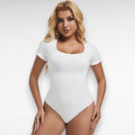 Sculpting Shapewear T-Shirt Thong Bodysuit White / XXS/XS