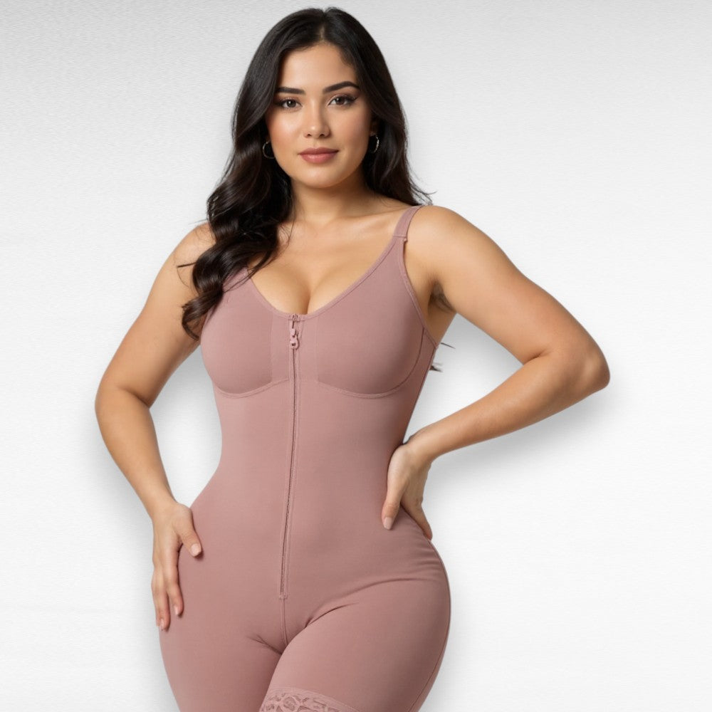 Sculpting Shapewear Tummy Control Bodysuit with Bra Purple Brown / XS