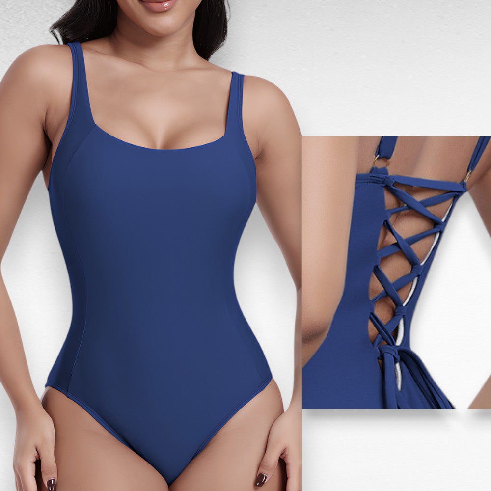 Sculpting Shapewear Tummy Control Swimsuit Royal Blue (Alternate Style) with removable chest pad / S