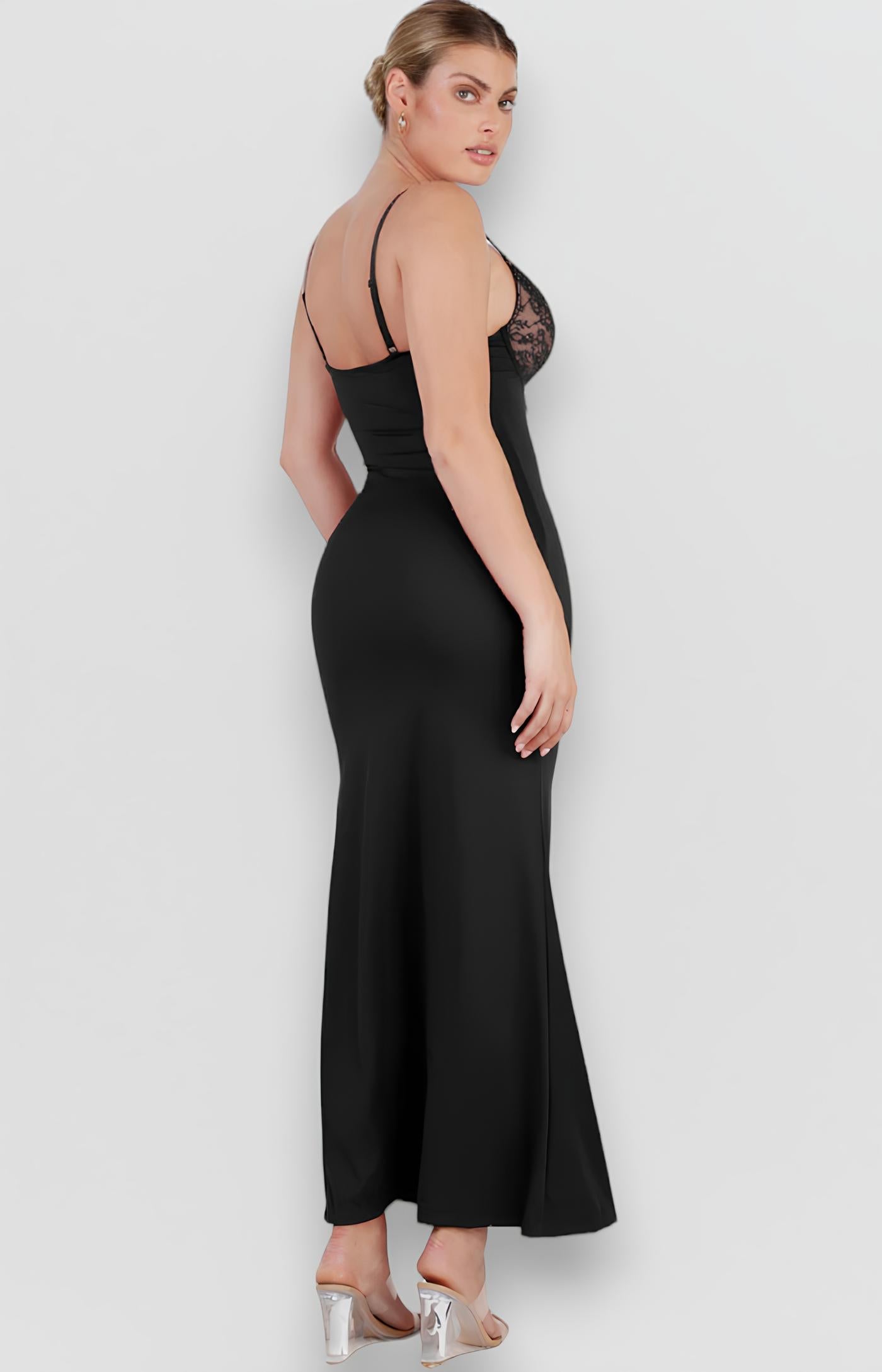 Sculpting Shapewear V-Neck Lace Dress