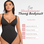 Sculpting Shapewear V-Neck Thong Bodysuit