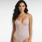 Sculpting Shapewear V-Neck Thong Bodysuit Light Pink / S