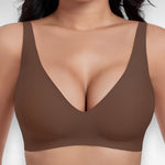 Sculpting Shapewear Wireless Deep V Push Up Bra Brown / S