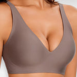 Sculpting Shapewear Wireless Deep V Push Up Bra Grey / S