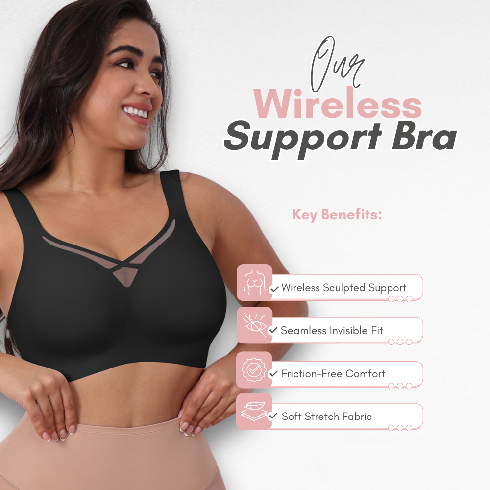 Sculpting Shapewear Wireless Mesh Support Bra