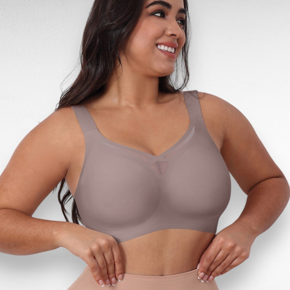 Sculpting Shapewear Wireless Mesh Support Bra Grey / M