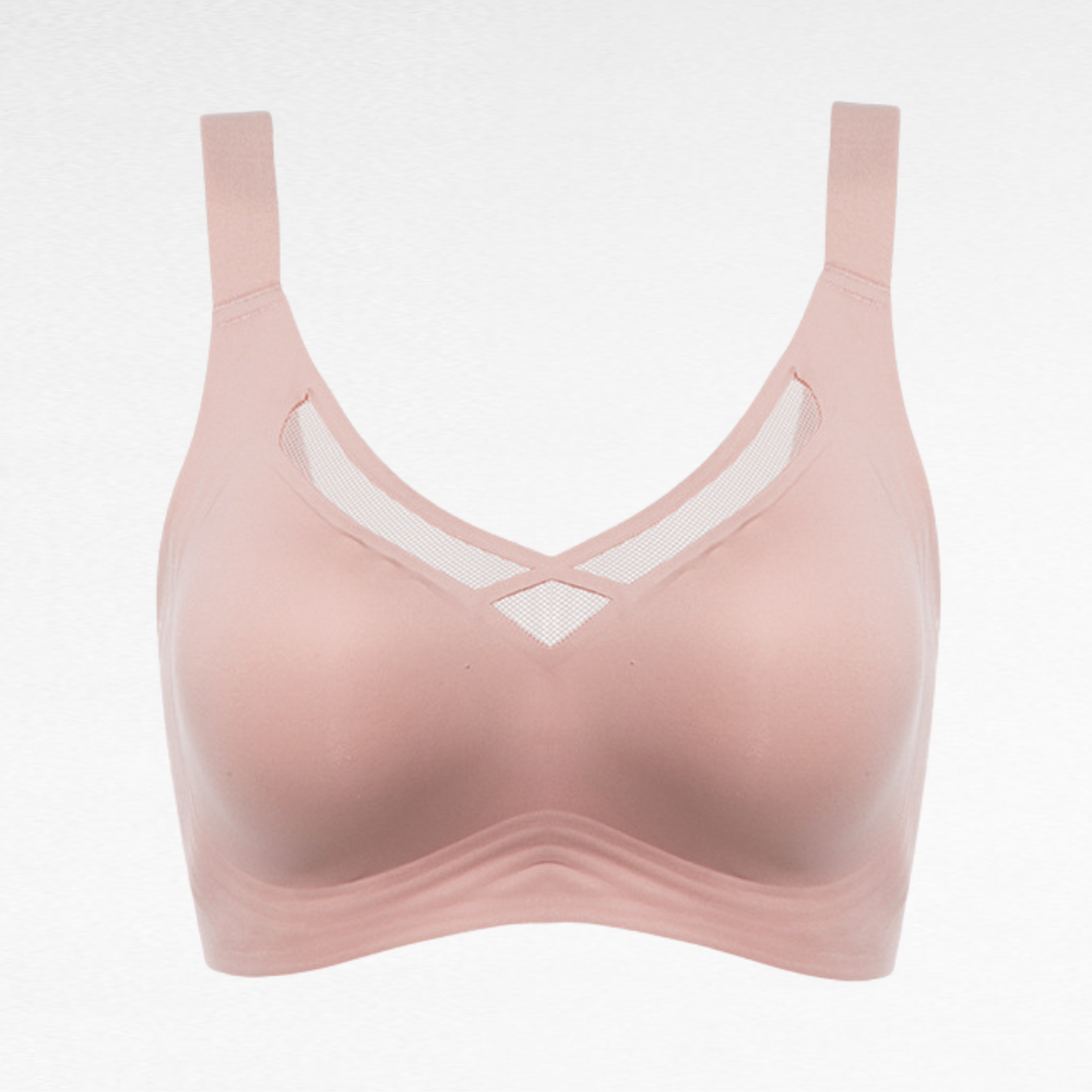 Sculpting Shapewear Wireless Mesh Support Bra Pink / M