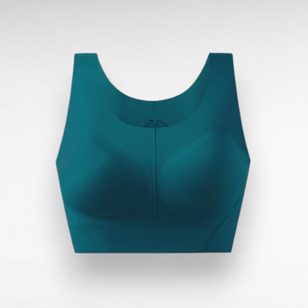 Sculpting Shapewear Wireless Racerback Sports Bra Lake Green / S