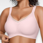 Sculpting Shapewear Wireless V Mesh Bra Pink / S