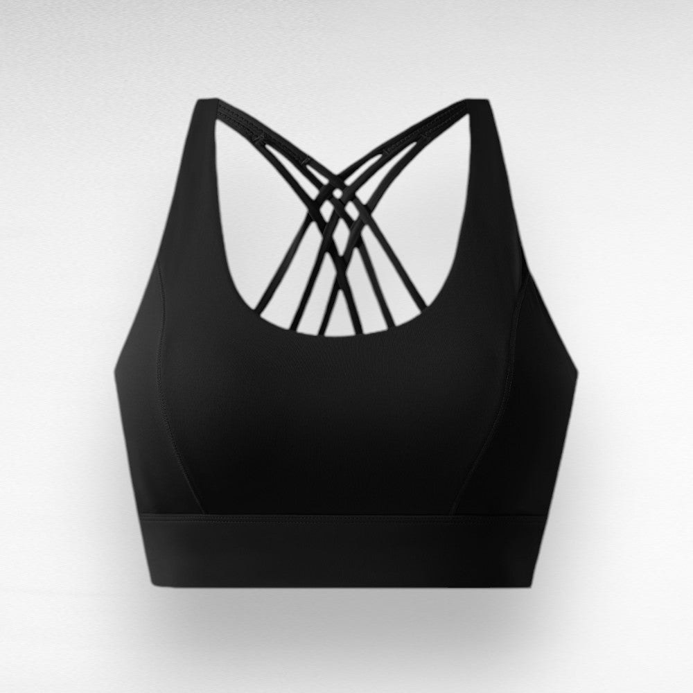 Sculpting Shockproof Cross-Back Sports Bra Black / M